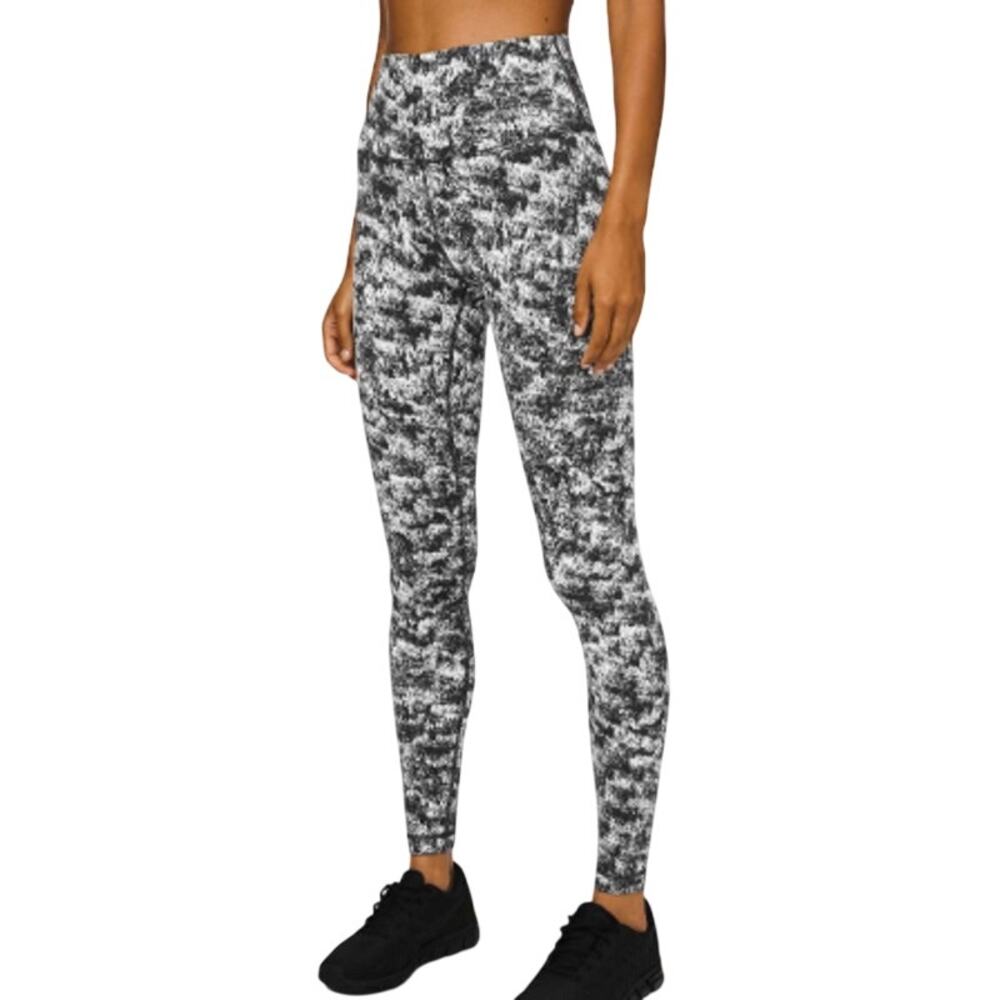 Lululemon Wunder Under High-Rise Tight Misted Jacquard Black White Leggings